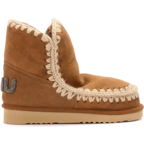 Glitter Logo Cognac Eskimo 18 Stiefel , Damen, Größe: 37 EU - Mou - Modalova