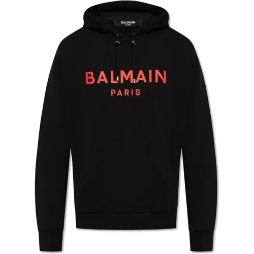 Printed hoodie , male, Sizes: S - Balmain - Modalova