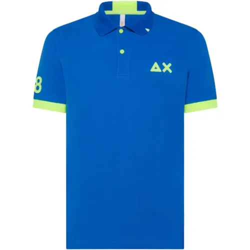 Blaue Polo Logo T-Shirts und Polos , Herren, Größe: L - Sun68 - Modalova