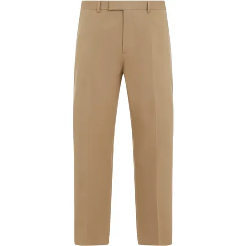 Blue Cotton Pants Straight Leg , male, Sizes: M - Gucci - Modalova