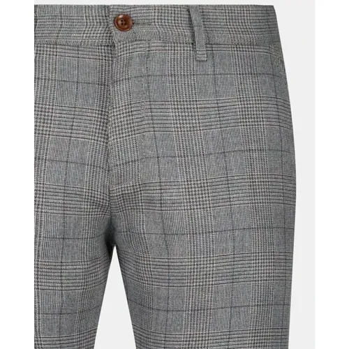 Slim Fit Checked Casual Pants , male, Sizes: S - ROY Robson - Modalova