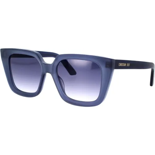 Mitternachtsblaue Quadratische Sonnenbrille mit Blau Getönten Gläsern - Dior - Modalova