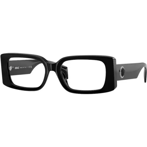 Stilvolle Schwarze Brille,Schwarze Brillenfassung - Versace - Modalova