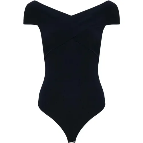 Midnight Criss Cross Bodysuit , female, Sizes: XS, S, M - Michael Kors - Modalova