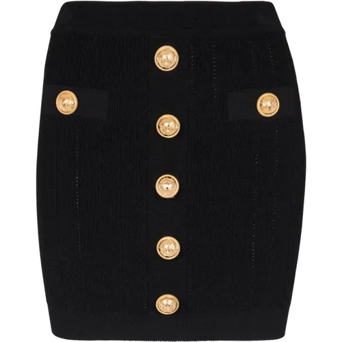 Knit skirt with buttons , female, Sizes: M, S, XS - Balmain - Modalova