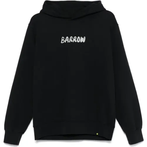 Schwarzer Hoodie für Männer , Herren, Größe: L - BARROW - Modalova