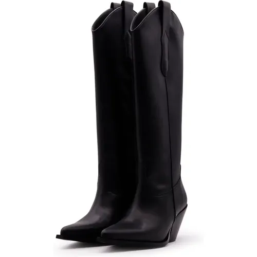 Iconic schwarze Leder-Cowboy-Stiefel , Damen, Größe: 41 EU - Toral - Modalova