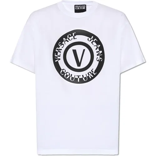 T-Shirt mit Logo , Herren, Größe: M - Versace Jeans Couture - Modalova
