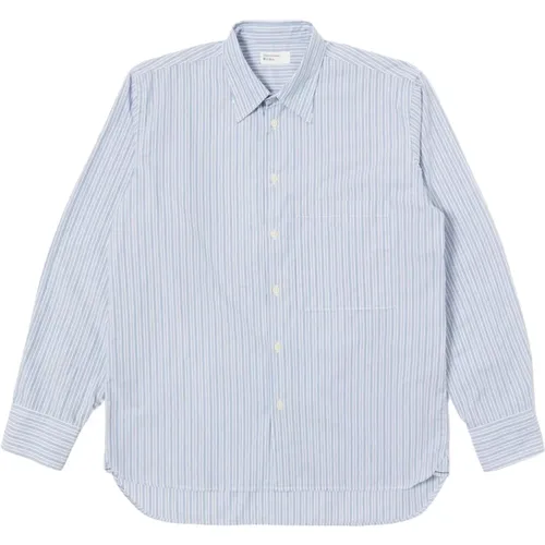 Striped Cotton Shirt Modern Fit , male, Sizes: XL, M, S - Universal Works - Modalova