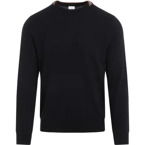 Blauer Merinowoll Rundhals Pullover - PS By Paul Smith - Modalova