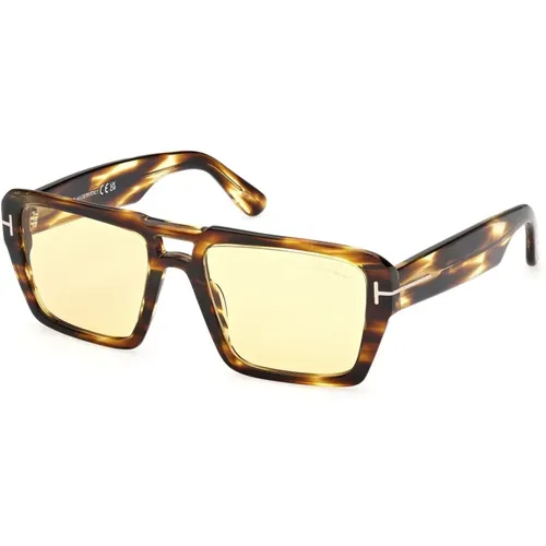 Redford Sunglasses Yellow Photochromic Havana , unisex, Sizes: 56 MM - Tom Ford - Modalova