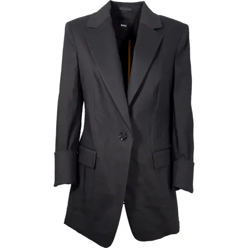 Linen Regular Fit Jacket Jasena , male, Sizes: 2XS, XS, 3XS - Hugo Boss - Modalova