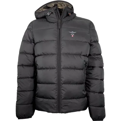 Padded Hooded Jacket Stylish Ab2184 , male, Sizes: XL, 2XL, 4XL, L - aeronautica militare - Modalova