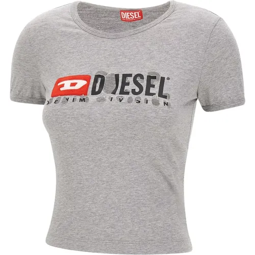 Graue T-Shirts und Polos , Damen, Größe: XS - Diesel - Modalova