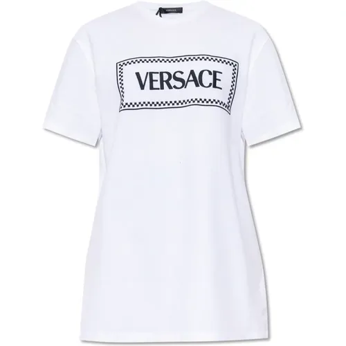 T-shirt with logo , female, Sizes: S, 2XS, M, XS - Versace - Modalova