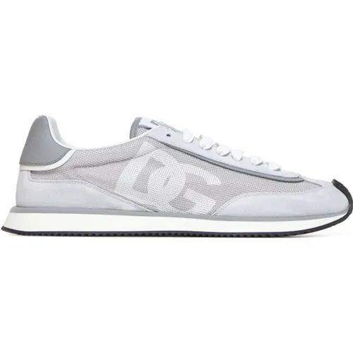 Mesh Low-Top Sneakers in Weiß/Grau , Herren, Größe: 43 EU - Dolce & Gabbana - Modalova