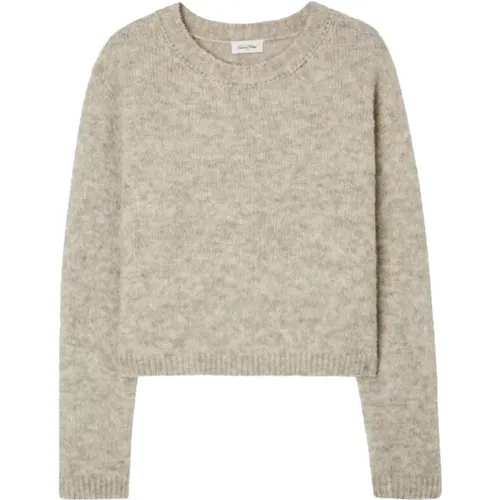 Grey Pullover with Ribbed Details , female, Sizes: L - American vintage - Modalova