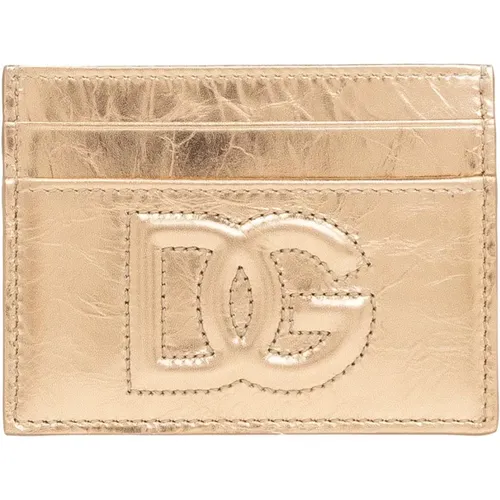 Leder-Kartenhalter mit Logo-Detail - Dolce & Gabbana - Modalova