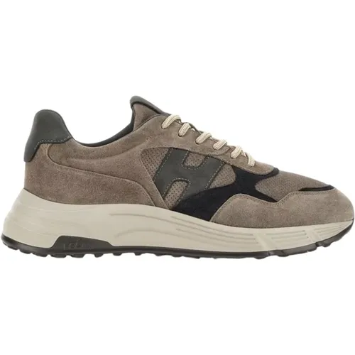 Brown Suede Sneakers Mesh Panels , male, Sizes: 11 UK, 6 UK, 5 UK, 9 UK, 7 UK, 8 UK, 6 1/2 UK, 8 1/2 UK, 5 1/2 UK, 9 1/2 UK - Hogan - Modalova