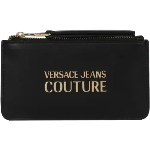 Schwarze Polyester-Geldbörse - Stilvoll und Hochwertig - Versace Jeans Couture - Modalova