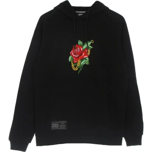 Rosa Hoodie Schwarz Leichter Sweatshirt Männer , Herren, Größe: XL - Dolly Noire - Modalova