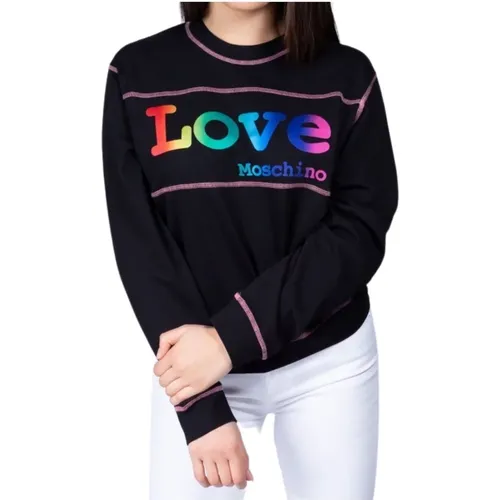 Multicolor Logo Crewneck Sweatshirt , female, Sizes: XS - Moschino - Modalova