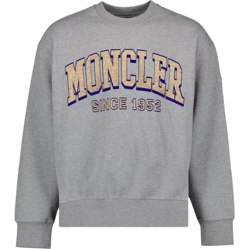 Logo Sweatshirt Round Neck Long Sleeve , male, Sizes: S, L, M - Moncler - Modalova