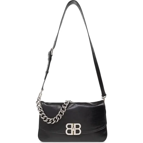 ‘BB Soft Medium Flap’ shoulder bag , female, Sizes: ONE SIZE - Balenciaga - Modalova