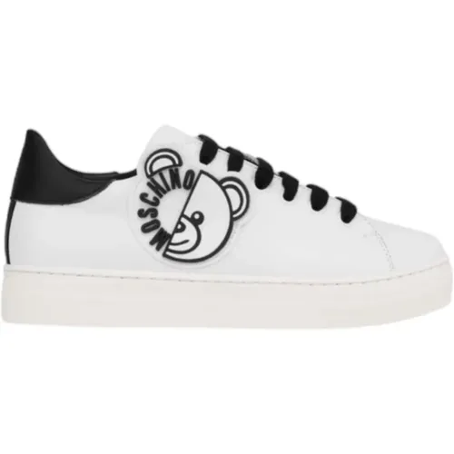 Teddybär Patch Leder Sneaker - Moschino - Modalova