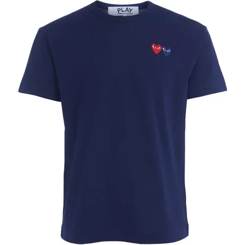 Double Heart T-Shirt for Men , male, Sizes: XL, L, S, M - Comme des Garçons Play - Modalova