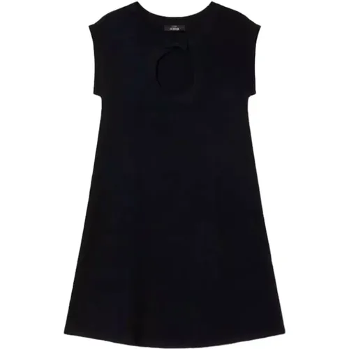 Schwarzes Kurzes Kleid mit Schleife , Damen, Größe: M - Twinset - Modalova