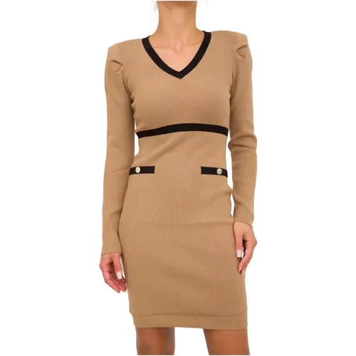 ECS Knit Dress Camel , female, Sizes: XL, L - Liu Jo - Modalova