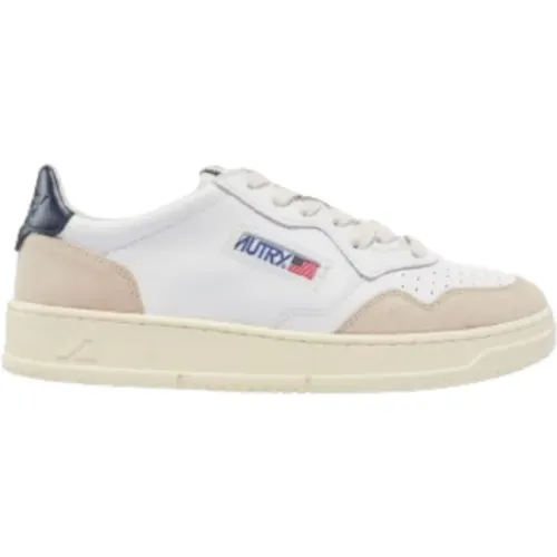 White Leather Sneakers with Blue Detail , female, Sizes: 7 UK, 4 UK, 6 UK, 3 UK, 5 UK - Autry - Modalova