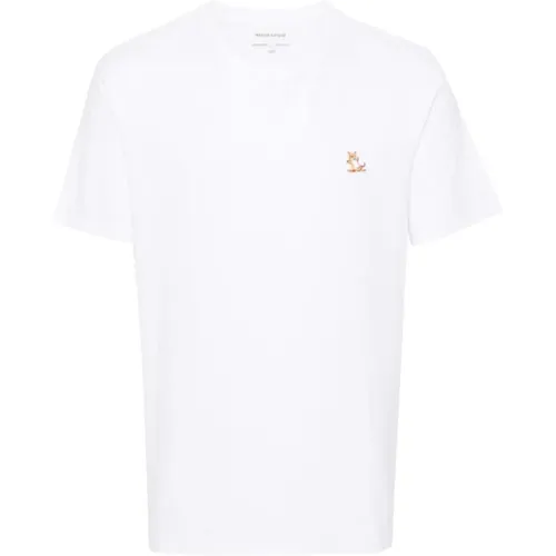 T-Shirts und Polos mit Signatur Fuchsmotiv , Herren, Größe: L - Maison Kitsuné - Modalova