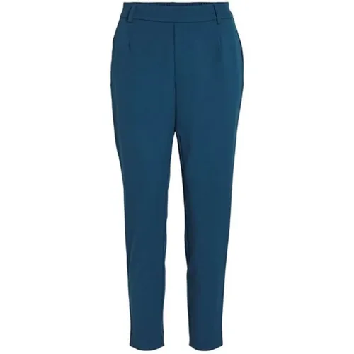 Blaue Elastische Damen Hose , Damen, Größe: S - Vila - Modalova