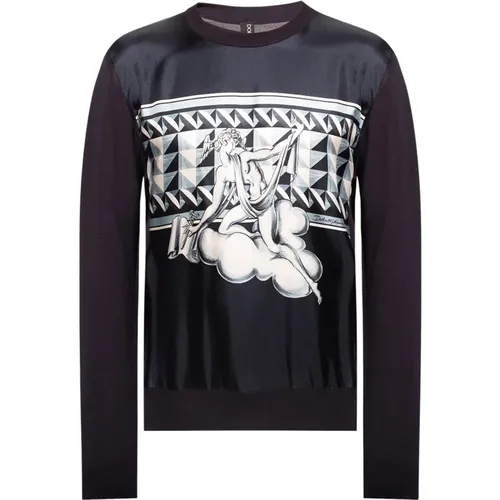 Luxurious Round Neck Knit Sweater , male, Sizes: M - Dolce & Gabbana - Modalova