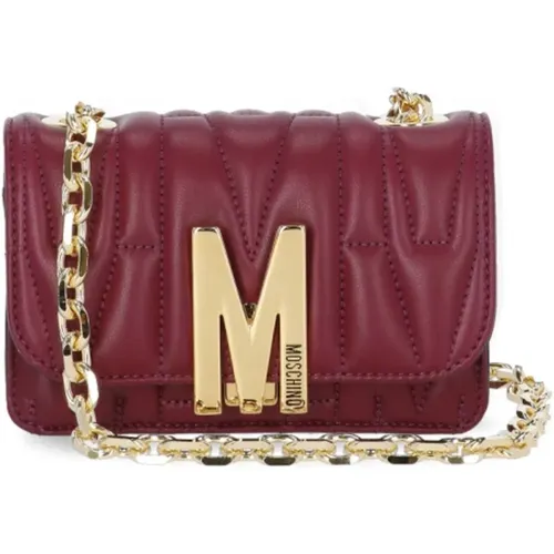 Bordeaux Couture Quilted Leather Shoulder Bag , female, Sizes: ONE SIZE - Moschino - Modalova