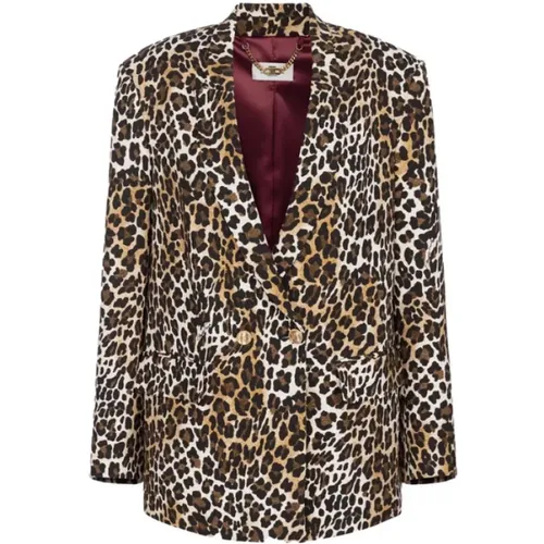 Animalier Jacket , female, Sizes: S - Elisabetta Franchi - Modalova