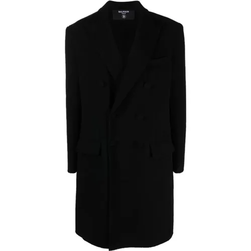 Double-Breasted Wool Coat , male, Sizes: M, L - Balmain - Modalova