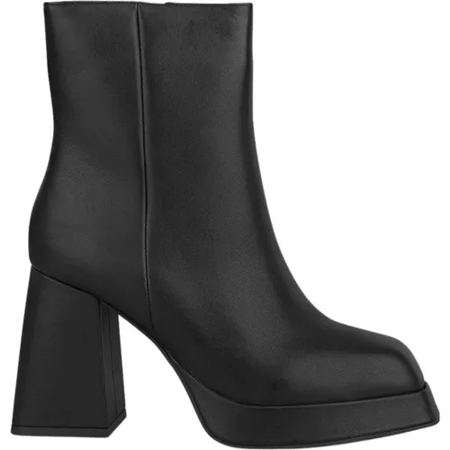 Square Toe Leather Ankle Boots , female, Sizes: 2 UK, 4 UK, 7 UK, 6 UK, 5 UK - Alma en Pena - Modalova