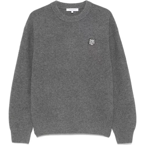 Mutiger Fox Head Patch Pullover , Herren, Größe: M - Maison Kitsuné - Modalova