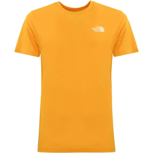 Goldenes T-Shirt mit Herzlogo-Druck - The North Face - Modalova