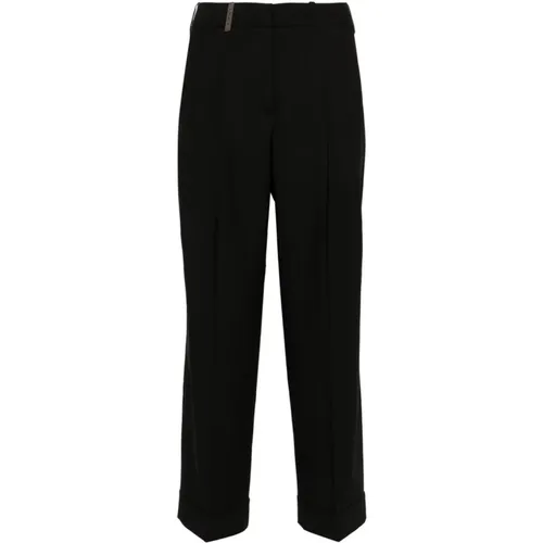 Schwarze Hose Damenmode Aw24 , Damen, Größe: S - PESERICO - Modalova