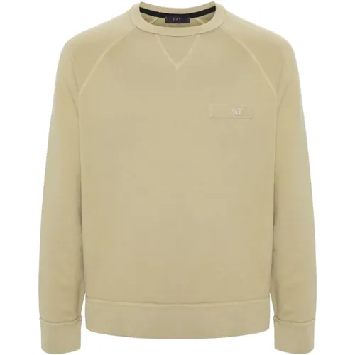 Cotton Sweater with Logo Patch , male, Sizes: M, S, L - Fay - Modalova