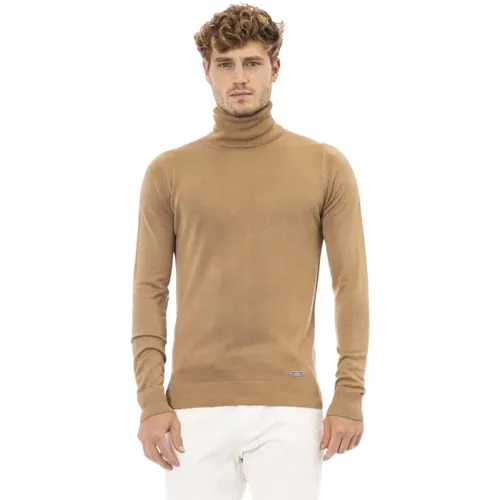 Trendiger Pullover mit Metall-Monogramm , Herren, Größe: L - Baldinini - Modalova