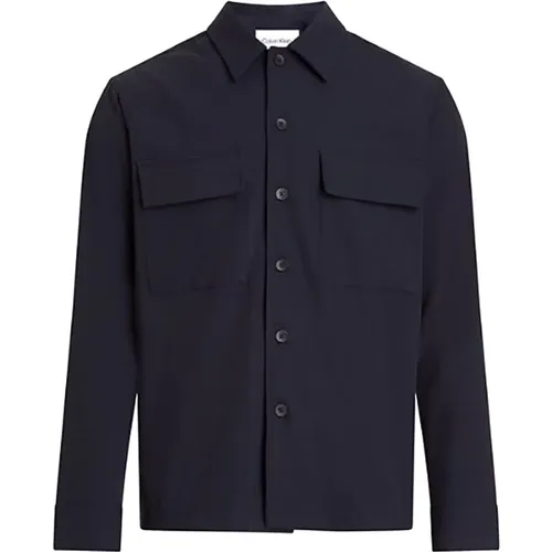 Twill Elasticized Shirt , male, Sizes: M, L, S - Calvin Klein - Modalova