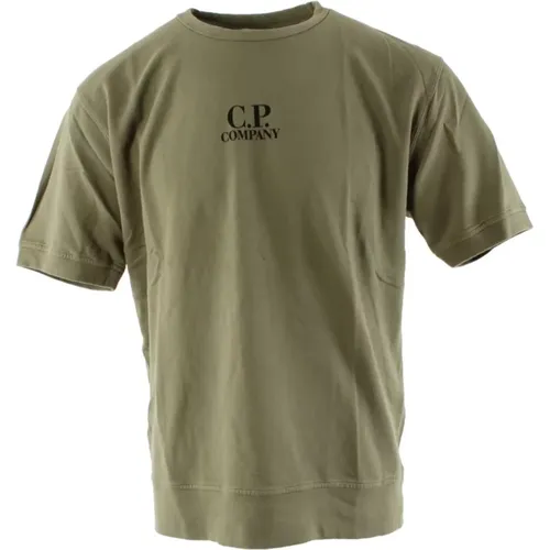 Herren T-Shirt, Grün, Größe XS , Herren, Größe: S - C.P. Company - Modalova