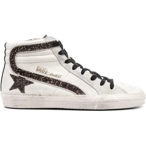 Weiße Sneaker mit Ledereinsätzen , Damen, Größe: 36 EU - Golden Goose - Modalova