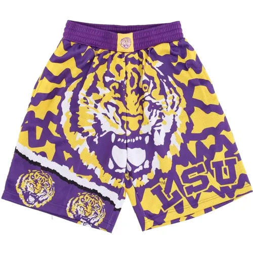 Ncaa Basketball Shorts LSU Tigers Logo , male, Sizes: L, XL - Mitchell & Ness - Modalova