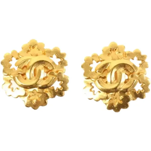 Pre-owned Gold earrings , female, Sizes: ONE SIZE - Chanel Vintage - Modalova